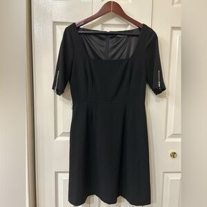 Marc New York Black Long Sleeve Dress with Zipper Accents